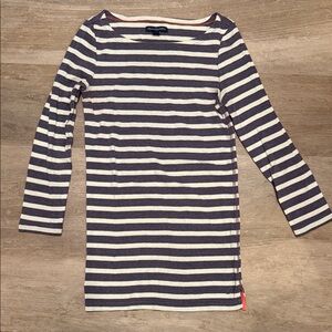 American Eagle Outfitters Navy and White Striped Long Sleeve Tee